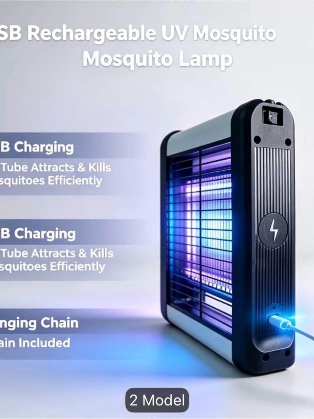 Electric Bug Zapper Racket - Purple Insect Eliminator